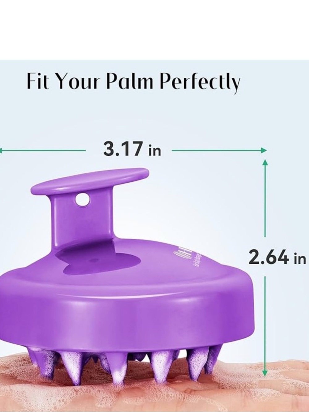 HEETA Purple Hair Scalp Massager Palm Shampoo Scrubber